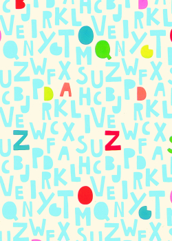 Geschenkpapier Buchstaben