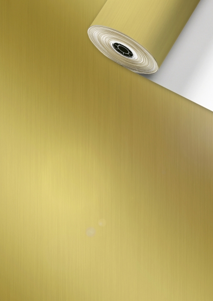 Uni Goldpapier mit kleinen Streifen 50cm