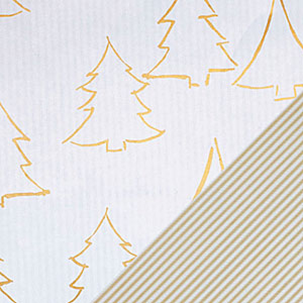 Weihnachtspapier 50cm/250m weiss/gold