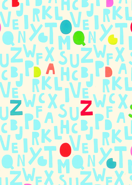 Geschenkpapier Buchstaben